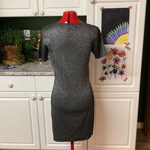 charcoal/silver lurex knit dress - Picture 2 of 2